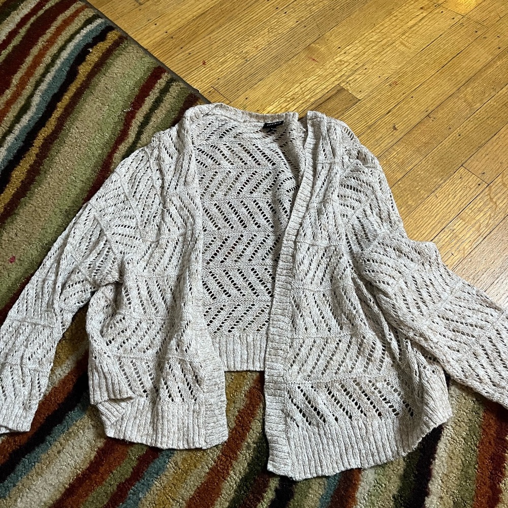 Cozy Knit Open-Front Sweater - Beige